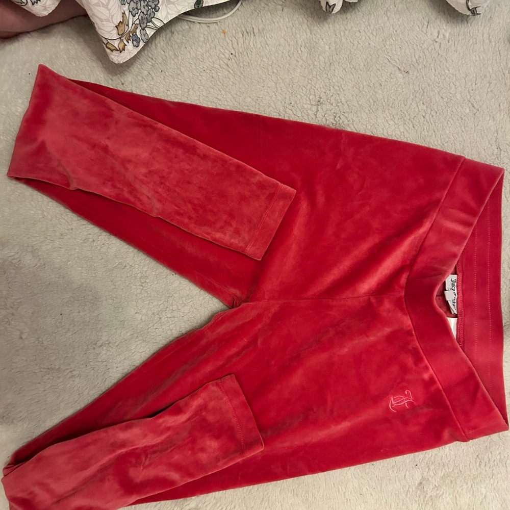 Red Velour Leggings